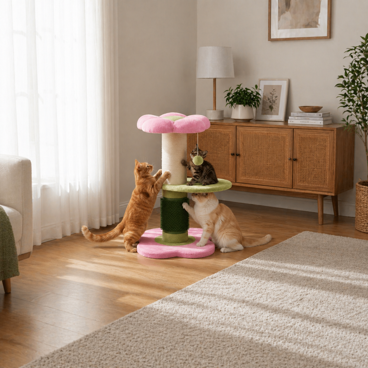 Arbre à chat rose et vert Image